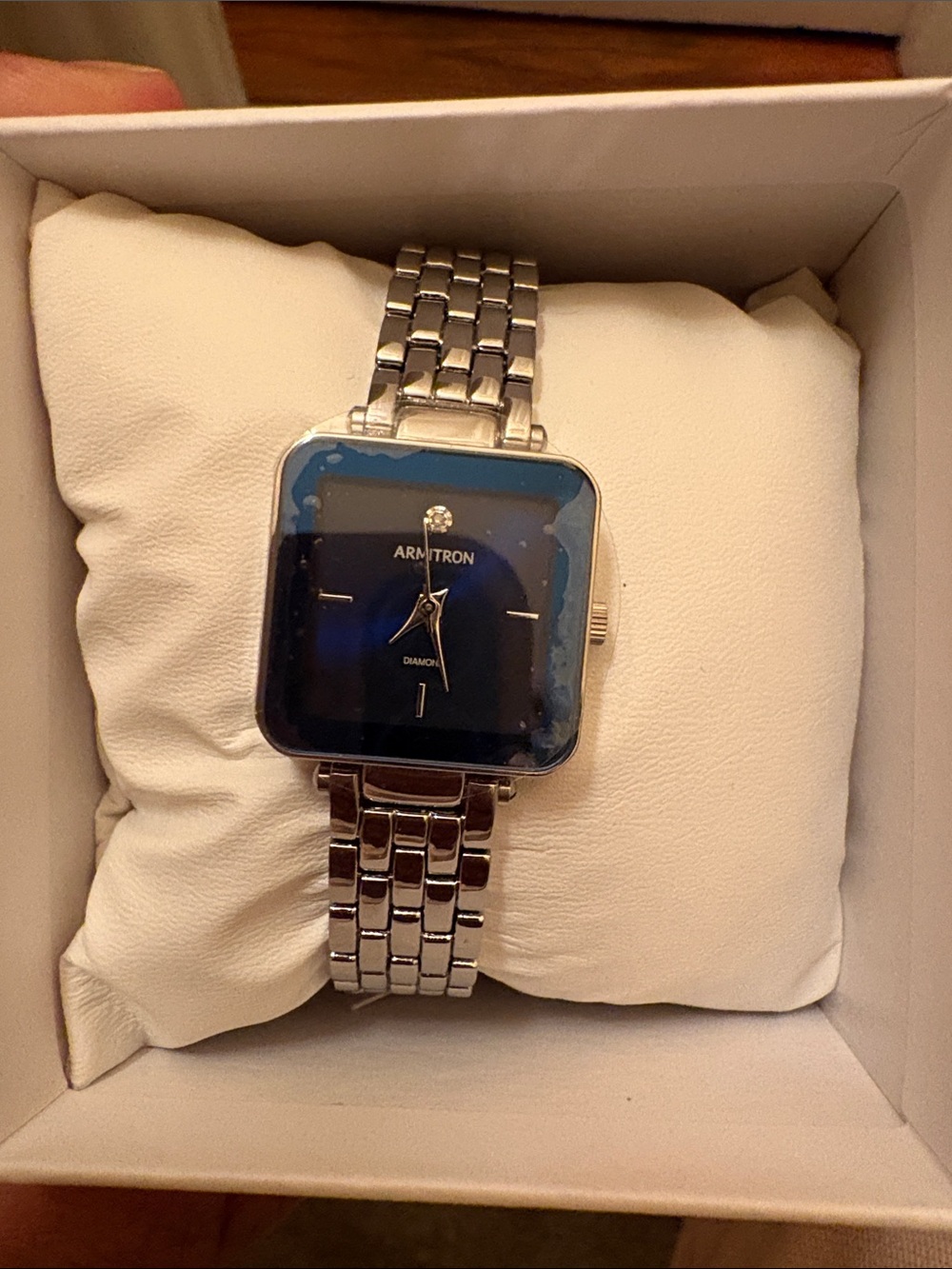Armitron Silver Bracelet Watch with Deep Blue Dial